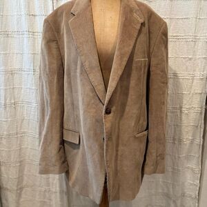 Ralph Lauren vtg. Mens Tan Corduroy Jacket Blazer Paisley Lining 2 Button 46R
